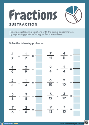 Mastering Fraction Subtraction Worksheets