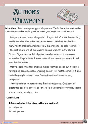Understanding Author's Viewpoint on Smoking