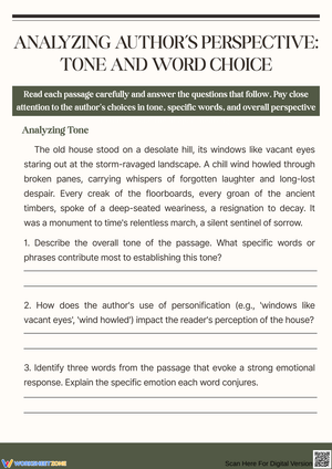 Exploring Tone and Word Choice in Literature