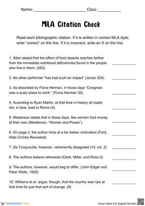 Master MLA Citation Skills with This Worksheet