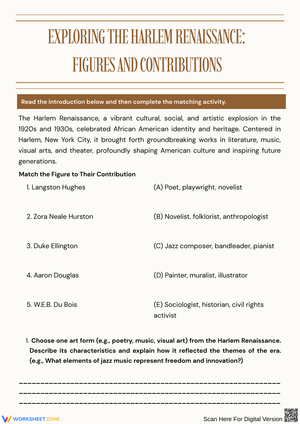 Exploring the Harlem Renaissance: Figures and Contributions