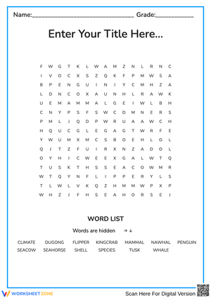 Word Search Worksheets