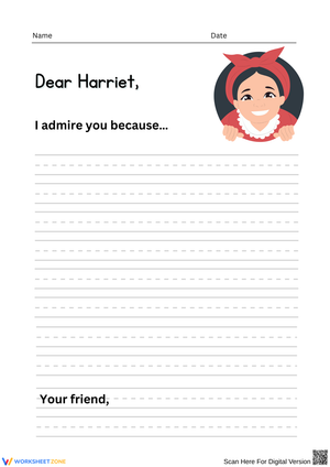 Writing an Admiration Letter to Harriet