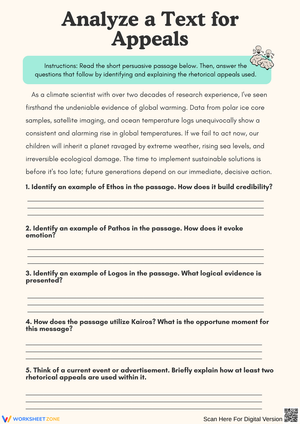 Analyze Rhetorical Appeals in Persuasive Texts