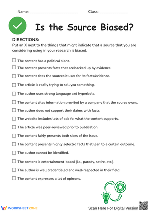 Is the Source Biased? Worksheet