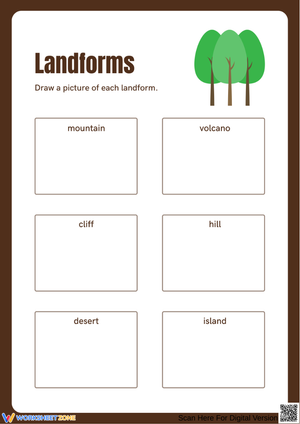 Landforms Drawing Worksheet
