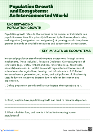 Understanding Population Growth and Its Ecosystem Impacts