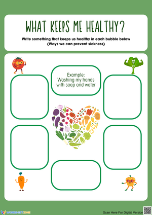 Healthy Habits Worksheet: What Keeps Me Healthy?
