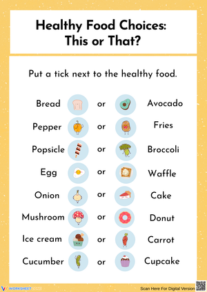 Healthy Food Choices: This or That Activity