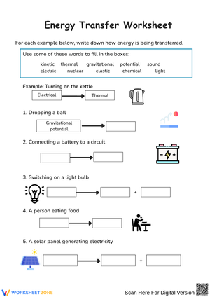 Energy Transfer Worksheet: Real-Life Examples