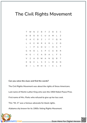 The Civil Rights Movement Word Search