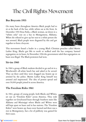 Exploring The Civil Rights Movement Activities