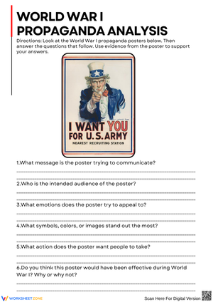 World War I Propaganda Analysis Worksheet