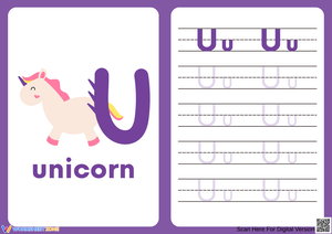 Letter U Tracing with Unicorns
