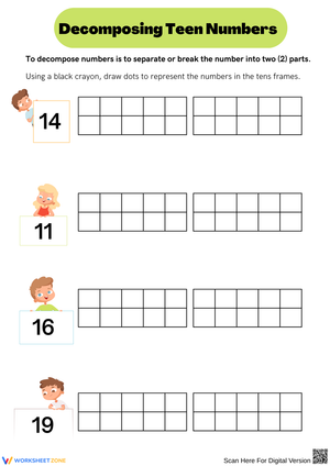 Decomposing Teen Numbers Activity