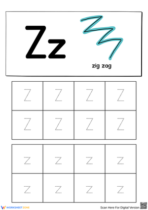 Learning Letter Z with Zig Zag Activities
