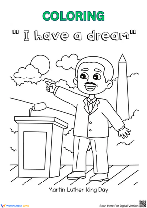 Coloring Sheet for Martin Luther King Jr. Day