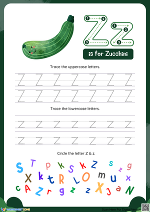 Trace and Circle the Letter Z