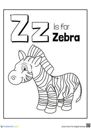 Zebra Coloring and Alphabet Activity