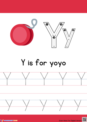 Y is for Yoyo: Fun Letter Writing Worksheet