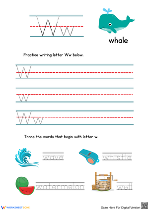 Writing Practice for Letter W