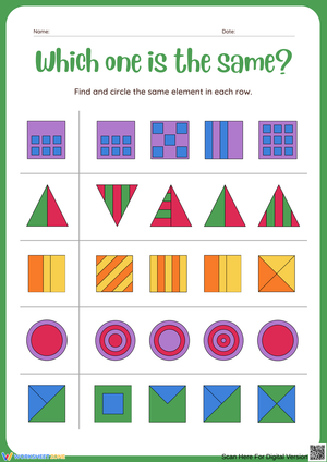 Spot the Same: Fun Shape Recognition Activity
