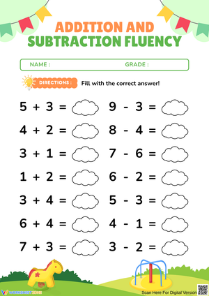 Addition and Subtraction Fluency Worksheet