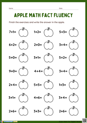 Apple Math Facts for Kids
