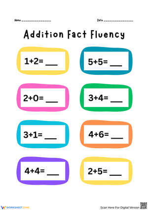 Addition and Subtraction Fact Fluency Worksheets