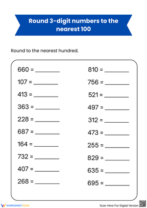 Round 3-Digit Numbers to the Nearest 100