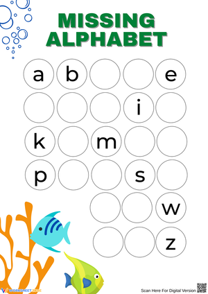 Alphabet Review: Missing Alphabet Worksheet for Kids