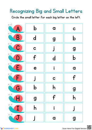 Recognizing Big and Small Letters Activity