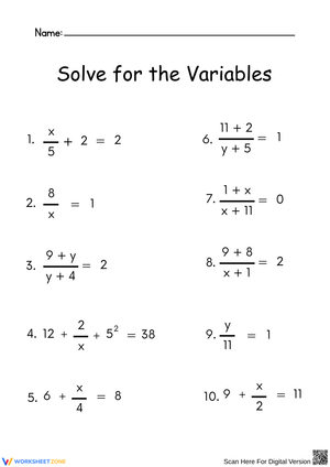 Solving Equations with Variables