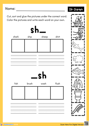 Fun SH Digraph Activities for Early Readers