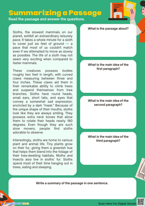 Summarizing Passages About Sloths