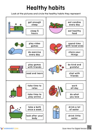 Healthy Habits: Circle the Right Choices