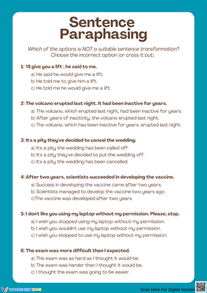 Mastering Sentence Paraphrasing Skills