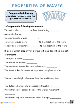 Understanding Properties of Waves Worksheet