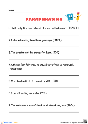 Enhancing Skills in Paraphrasing Practice