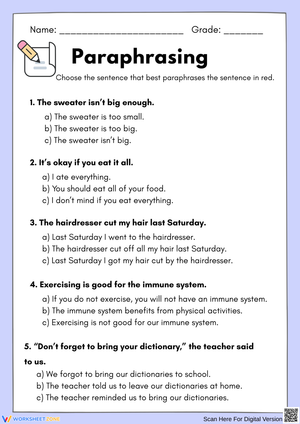 Paraphrasing Practice for Effective Communication