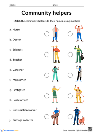 Match Community Helpers to Their Roles