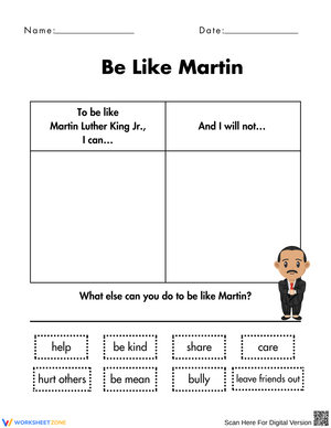 Be Like Martin Luther King Jr. Activity
