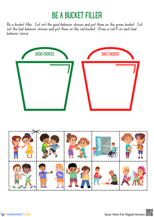 Be a Bucket Filler: Good vs. Bad Behavior Choices