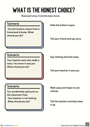 Choosing Honesty: Interactive Ethical Scenarios