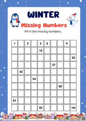 Winter Missing Numbers Activity