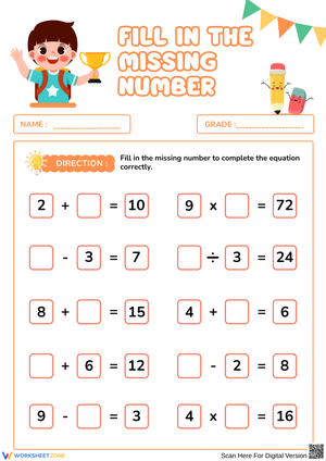 Fill In The Missing Number For Fun Math Practice