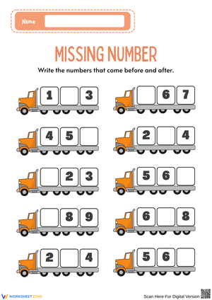 Missing Numbers Worksheet for Early Learners