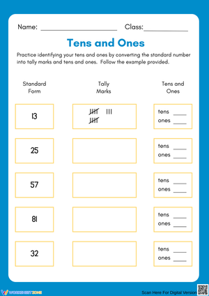 Understanding Tens and Ones with Tally Marks