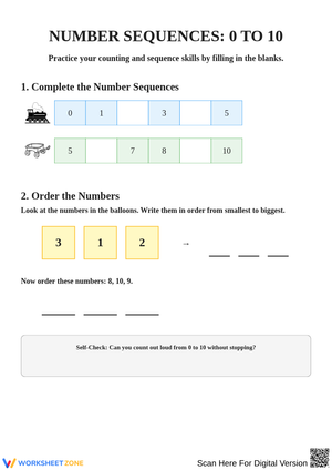 Exploring Number Sequences: Counting Skills Activity
