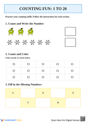 Counting Fun: Engaging Activities from 1 to 20
